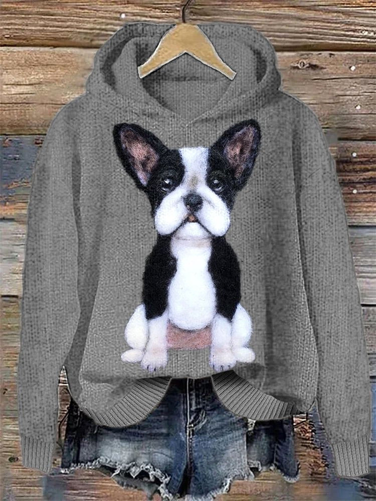 Pull à capuche pour femme à imprimé animal.