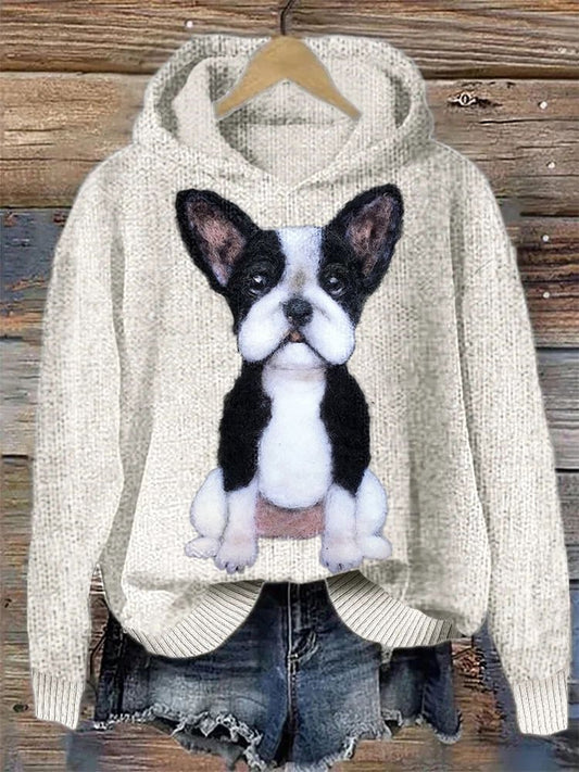 Pull à capuche pour femme à imprimé animal.