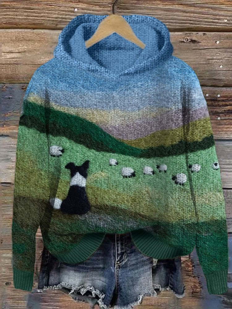 Pull à capuche pour femme à imprimé animal.