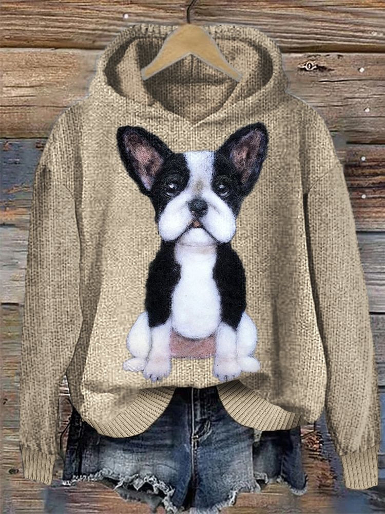 Pull à capuche pour femme à imprimé animal.